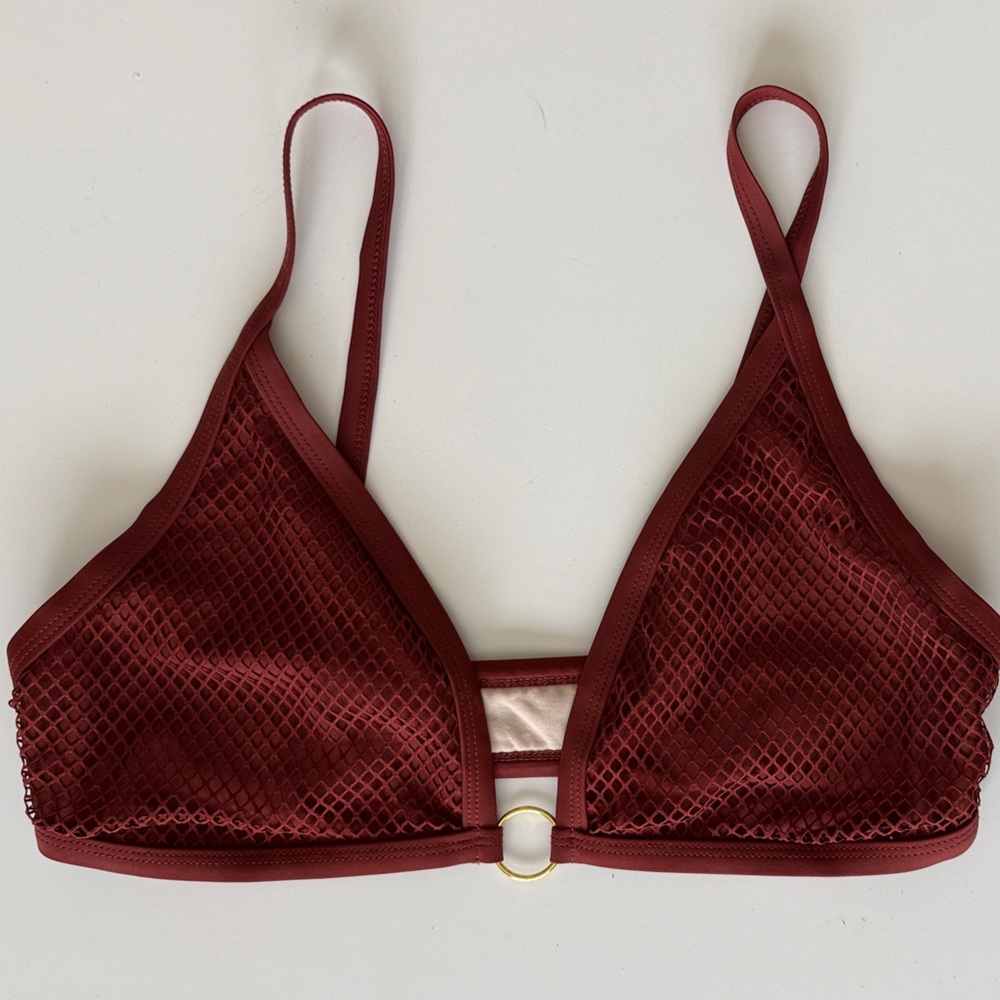 Target Rusty Brown Colored Mesh Bikini Top, Size 10
